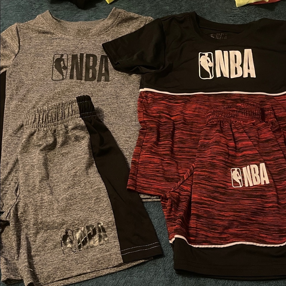 NBA Kids' Black, Gray, and Red T-Shirt Set